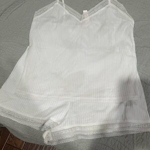 Victoria's Secret White Striped Cami Set